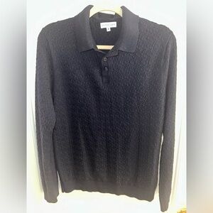 GEOFFREY BEENE Men’s Long Sleeve Knit Polo Shirt